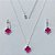 CONJUNTO FOLHEADO A PRATA COM 50 MILÉSIMOS + VERNIZ DIAMOND CORRENTE L-11 45CM PINGENTE E BRINCOS TREVO ROSA 10MM VIDRO PRCJ000125 - Imagem 1