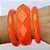 BRACELETE EM ACRÍLICO - KIT COM 3 PULSEIRAS LARANJAS TAMANHO 7CM PRBJ000004 - Imagem 1