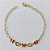 PULSEIRA FOLHEADA A OURO - BANHADO COM 3 MILÉSIMOS + VERNIZ DIAMOND - PULSEIRA 18CM COM BORBOLETAS VERMELHAS OUPS000038 - Imagem 1