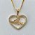 CONJUNTO FOLHEADO A OURO - BANHADO COM 5 MILÉSIMOS + VERNIZ DIAMOND -CONJUNTO COM CORRENTE VENEZIANA 45CM E PINGENTE CORAÇÃO VAZADO CRAVEJADO EM MICROS ZIRCÔNIAS 11X14MM - FECHO REDONDO - (OURO189) OUCJ000038 - Imagem 2