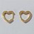 BRINCO FOLHEADO A OURO - BANHADO COM 5 MILÉSIMOS + VERNIZ DIAMOND - BRINCO ARGOLA FORMATO CORAÇÃO COM 1 FILEIRA DE MICRO ZIRCÔNIAS 13MM (OURO202) OUBR000178 - Imagem 1