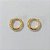BRINCO FOLHEADO A OURO - BANHADO COM 5 MILÉSIMOS + VERNIZ DIAMOND - (AR22) BRINCO DE ARGOLA COM 2 FILEIRAS DE MICRO ZIRCÔNIAS 11MM - (OURO203) OUBR000179 - Imagem 1