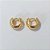 BRINCO FOLHEADO A OURO - BANHADO COM 5 MILÉSIMOS + VERNIZ DIAMOND - BRINCO DE ARGOLA COM 4 FILEIRAS DE MICRO ZIRCÔNIAS 12MM - OUBR000179 - Imagem 2
