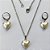 CONJUNTO EM AÇO INOXIDÁVEL - (AÇO03) CONJUNTO COM CORRENTE 50CM E BRINCOS ARGOLINHA DE PRESSÃO (TRANQUETA) COM PINGENTES CORAÇÕES EM PÉROLA 12MM - FECHO LAGOSTA - COMPOSIÇÃO: AÇO INOXIDÁVEL / RESINA - (AÇO1356)ACCJ000033 - Imagem 1