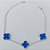 PULSEIRA FOLHEADA A PRATA COM 50 MILÉSIMOS + VERNIZ DIAMOND - PULSEIRA COM TREVOS AZUIS EM VIDROS 15MM - TAMANHO: 18CM + EXTENSOR - FECHO LAGOSTA PRPS001032 - Imagem 1