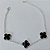 PULSEIRA FOLHEADA A PRATA COM 50 MILÉSIMOS + VERNIZ DIAMOND - PULSEIRA COM TREVOS PRETOS EM VIDROS 15MM - TAMANHO: 18CM + EXTENSOR - FECHO LAGOSTA PRPS001033 - Imagem 1