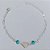 PULSEIRA FOLHEADA A PRATA COM 50 MILÉSIMOS + VERNIZ DIAMOND - PULSEIRA CORAÇÃO LISO COM PEDRAS CRISTAIS AZUÍS - TAMANHO: 16CM + EXTENSOR - FECHO LAGOSTA PRPS001043 - Imagem 1