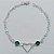 PULSEIRA FOLHEADA A PRATA COM 50 MILÉSIMOS + VERNIZ DIAMOND - PULSEIRA COM PEDRAS CRISTAIS VERDE E CORAÇÃO VAZADO- TAMANHO: 18CM - FECHO LAGOSTA PRPS001052 - Imagem 1