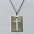 GARGANTILHA EM AÇO INOXIDÁVEL - (BCOL033) CORRENTE ELO PORTUGUÊS 50CM (E1320) COM PINGENTE RETANGULAR CRUCIFIXO VAZADO 20X30MM - FECHO LAGOSTA - (AÇO1367) ACGG000224 - Imagem 2