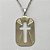 GARGANTILHA EM AÇO INOXIDÁVEL -(ACO07) CORRENTE ELO PORTUGUÊS 50CM (E1323) COM PINGENTE RETANGULAR CRUCIFIXO VAZADO 19X30MM - FECHO LAGOSTA - (AÇO1369) ACGG000226 - Imagem 2