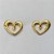 BRINCO FOLHEADO A OURO  - BANHADO COM 5 MILÉSIMOS + VERNIZ DIAMOND - BRINCO DE PINO CORAÇÃO VAZADO 19MM - (OURO222) OUBR000192 - Imagem 1