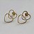 BRINCO FOLHEADO A OURO - BANHADO COM 5 MILÉSIMOS + VERNIZ DIAMOND - BRINCO DE PINO CORAÇÃO DUPLO VAZADO 13MM - (OURO223) OUBR000193 - Imagem 2