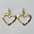 BRINCO FOLHEADO A OURO - BANHADO COM 5 MILÉSIMOS + VERNIZ DIAMOND - BRINCO DE PINO COM ZIRCÔNIA E CORAÇÃO VAZADO 28MM - (OURO224) OUBR000194 - Imagem 1