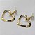 BRINCO FOLHEADO A OURO - BANHADO COM 5 MILÉSIMOS + VERNIZ DIAMOND - BRINCO DE PINO COM ZIRCÔNIA E CORAÇÃO VAZADO 28MM - (OURO224) OUBR000194 - Imagem 2
