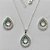 CONJUNTO FOLHEADO A PRATA COM 50 MILÉSIMOS  + VERNIZ DIAMOND CORRENTE CADEADO 45CM PINGENTE E BRINCOS FORMATO GOTA VAZADAS COM CRISTAIS COLORIDOS 15X21MM (PRA029) PRCJ000126 - Imagem 1
