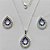 CONJUNTO FOLHEADO A PRATA COM 50 MILÉSIMOS  + VERNIZ DIAMOND CORRENTE CADEADO 45CM PINGENTE E BRINCOS FORMATO GOTA VAZADAS COM CRISTAIS COLORIDOS 15X21MM (PRA030) PRCJ000127 - Imagem 1