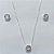CONJUNTO FOLHEADO A PRATA COM 50 MILÉSIMOS + VERNIZ DIAMOND CORRENTE VENEZIANA 45CM PINGENTE E BRINCOS COM ZIRCÔNIAS CRISTAL 10MM PRCJ000128 - Imagem 1