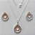 CONJUNTO FOLHEADO A PRATA COM 50 MILÉSIMOS  + VERNIZ DIAMOND CORRENTE CADEADO 45CM PINGENTE E BRINCOS FORMATO GOTA VAZADAS COM CRISTAIS COLORIDOS 15X21MM (PRA031) PRCJ000128 - Imagem 1