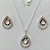 CONJUNTO FOLHEADO A PRATA COM 50 MILÉSIMOS  + VERNIZ DIAMOND CORRENTE CADEADO 45CM PINGENTE E BRINCOS FORMATO GOTA VAZADAS COM CRISTAIS COLORIDOS 15X21MM (PRA032) PRCJ000129 - Imagem 1