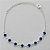 PULSEIRA FOLHEADO A PRATA COM 50 MILÉSIMOS + VERNIZ DIAMOND - PULSEIRA 15CM COM STRASS AZUÍS + EXTENSOR + FECHO LAGOSTA (PRA033) PRPS001064 - Imagem 1