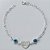 PULSEIRA FOLHEADO A PRATA COM 50 MILÉSIMOS + VERNIZ DIAMOND - PULSEIRA 20CM COM OLHOS GREGOS E CORAÇÃO LOVE (PRA061) PRPS001083 - Imagem 1