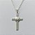 GARGANTINHA FOLHEADA A PRATA COM 50 MILÉSIMOS + VERNIZ DIAMOND CORRENTE CADEADO 45CM COM PINGENTE CRUCIFIXO DESENHADO 15X25MM (PRA068) PRGG001377 - Imagem 2