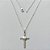 GARGANTINHA FOLHEADA A PRATA COM 50 MILÉSIMOS + VERNIZ DIAMOND CORRENTE CADEADO 45CM COM PINGENTE CRUCIFIXO DESENHADO 15X25MM (PRA068) PRGG001377 - Imagem 1