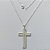 GARGANTINHA FOLHEADA A PRATA COM 50 MILÉSIMOS + VERNIZ DIAMOND CORRENTE CADEADO 45CM COM PINGENTE CRUCIFIXO DESENHADO VAZADO 21X35MM (PRA069) PRGG001378 - Imagem 1