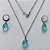 CONJUNTO EM AÇO INOXIDÁVEL - (AÇO03) CONJUNTO COM CORRENTE 50CM E BRINCOS ARGOLAS DE PRESSÃO COM PINGENTES EM ZIRCÔNIAS AZUIS 10X14MM - COMPOSIÇÃO: AÇO INOXIDÁVEL - (AÇO1639) ACCJ000041 - Imagem 1
