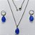 CONJUNTO EM AÇO INOXIDÁVEL - (AÇO03) CONJUNTO COM CORRENTE 50CM E BRINCOS ARGOLAS DE PRESSÃO COM PINGENTES EM ZIRCÔNIAS AZUÍS FUSION 10X14MM - COMPOSIÇÃO: AÇO INOXIDÁVEL - (AÇO1643) ACCJ000045 - Imagem 1