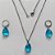 CONJUNTO EM AÇO INOXIDÁVEL - (AÇO03) CONJUNTO COM CORRENTE 50CM E BRINCOS ARGOLAS DE PRESSÃO COM PINGENTES EM ZIRCÔNIAS AZUÍS CLARO FUSION 10X14MM - COMPOSIÇÃO: AÇO INOXIDÁVEL - (AÇO1644)ACCJ000046 - Imagem 1
