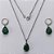 CONJUNTO EM AÇO INOXIDÁVEL - (AÇO03) CONJUNTO COM CORRENTE 50CM E BRINCOS ARGOLAS DE PRESSÃO COM PINGENTES EM ZIRCÔNIAS VERDES ESCUROS FUSION 10X14MM - COMPOSIÇÃO: AÇO INOXIDÁVEL - (AÇO1645)ACCJ000047 - Imagem 1