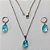CONJUNTO EM AÇO INOXIDÁVEL - (AÇO03) CONJUNTO COM CORRENTE 50CM E BRINCOS ARGOLAS DE PRESSÃO COM PINGENTES EM ZIRCÔNIAS AZUÍS CLARAS  10X14MM - COMPOSIÇÃO: AÇO INOXIDÁVEL - (AÇO1659) ACCJ000060 - Imagem 1
