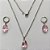CONJUNTO EM AÇO INOXIDÁVEL - (AÇO03) CONJUNTO COM CORRENTE 50CM E BRINCOS ARGOLAS DE PRESSÃO COM PINGENTES EM ZIRCÔNIAS ROSAS  10X14MM - COMPOSIÇÃO: AÇO INOXIDÁVEL - (AÇO1661) ACCJ000063 - Imagem 1