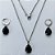 CONJUNTO EM AÇO INOXIDÁVEL - (AÇO03) CONJUNTO COM CORRENTE 50CM E BRINCOS ARGOLAS DE PRESSÃO COM PINGENTES EM ZIRCÔNIAS PRETAS  10X14MM - COMPOSIÇÃO: AÇO INOXIDÁVEL - (AÇO1663) ACCJ000065 - Imagem 1