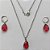 CONJUNTO EM AÇO INOXIDÁVEL - (AÇO03) CONJUNTO COM CORRENTE 50CM E BRINCOS ARGOLAS DE PRESSÃO COM PINGENTES EM ZIRCÔNIAS VERMELHAS 10X14MM - COMPOSIÇÃO: AÇO INOXIDÁVEL - (AÇO1672)ACCJ000075 - Imagem 1