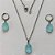 CONJUNTO EM AÇO INOXIDÁVEL - (AÇO03) CONJUNTO COM CORRENTE 50CM E BRINCOS ARGOLAS DE PRESSÃO COM PINGENTES EM ZIRCÔNIAS AZUÍS 10X14MM - COMPOSIÇÃO: AÇO INOXIDÁVEL - (AÇO1673)ACCJ000076 - Imagem 1