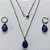 CONJUNTO EM AÇO INOXIDÁVEL - (AÇO03) CONJUNTO COM CORRENTE 50CM E BRINCOS ARGOLAS DE PRESSÃO COM PINGENTES EM ZIRCÔNIAS AZUÍS ESCUROS 10X14MM - COMPOSIÇÃO: AÇO INOXIDÁVEL - (AÇO1676) ACCJ000079 - Imagem 1