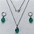 CONJUNTO EM AÇO INOXIDÁVEL - (AÇO03) CONJUNTO COM CORRENTE 50CM E BRINCOS ARGOLAS DE PRESSÃO COM PINGENTES EM ZIRCÔNIAS VERDES ESCUROS 10X14MM - COMPOSIÇÃO: AÇO INOXIDÁVEL - (AÇO1677) ACCJ000080 - Imagem 1