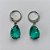 BRINCO EM AÇO INOXIDÁVEL - BRINCOS ARGOLAS DE PRESSÃO COM PINGENTES EM ZIRCÔNIAS VERDE 10X14MM - COMPOSIÇÃO: AÇO INOXIDÁVEL - (AÇO1682)ACBR000262 - Imagem 1