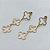 BRINCO FOLHEADO A OURO - BANHADO COM 5 MILÉSIMOS + VERNIZ DIAMOND -  BRINCO DE PINO TREVOS VAZADOS 50MM - (OURO243)OUBR000202 - Imagem 2