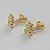 BRINCO FOLHEADO A OURO - BANHADO COM 5 MILÉSIMOS + VERNIZ DIAMOND -  BRINCO DE PINO URSINHO 6MM - (OURO246) OUBR000204 - Imagem 2