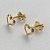 BRINCO FOLHEADO A OURO - BANHADO COM 5 MILÉSIMOS + VERNIZ DIAMOND -  BRINCO DE PINO CORAÇÃO VAZADO 5MM - (OURO248)OUBR000205 - Imagem 2