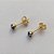 BRINCO FOLHEADO A OURO - BANHADO COM 5 MILÉSIMOS + VERNIZ DIAMOND -  BRINCO DE PINO STRASS AZUL ESCURO 3MM - (OURO252) OUBR000209 - Imagem 2