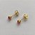 BRINCO FOLHEADO A OURO - BANHADO COM 5 MILÉSIMOS + VERNIZ DIAMOND -  BRINCO DE PINO STRASS ROSA 3MM - (OURO254)OUBR000211 - Imagem 2