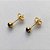 BRINCO FOLHEADO A OURO - BANHADO COM 5 MILÉSIMOS + VERNIZ DIAMOND -  BRINCO DE PINO STRASS PRETO 3MM - (OURO256)OUBR000213 - Imagem 2