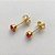 BRINCO FOLHEADO A OURO - BANHADO COM 5 MILÉSIMOS + VERNIZ DIAMOND -  BRINCO DE PINO STRASS VERMELHO 3MM - (OURO257) OUBR000214 - Imagem 2