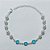 PULSEIRA FOLHEADA A PRATA COM 50 MILÉSIMOS + VERNIZ DIAMOND - PULSEIRA COM PEDRA CRISTAIS AZUÍS E PÉROLAS  - TAMANHO: 14CM + EXTENSOR E  FECHO LAGOSTA PRPS001110 - Imagem 1