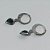 BRINCO EM AÇO INOXIDÁVEL - BRINCOS ARGOLAS DE PRESSÃO COM PINGENTE EM ZIRCÔNIA CORAÇÃO PRETA 7X8MM - COMPOSIÇÃO: AÇO INOXIDÁVEL - (AÇO1733)- ACBR000270 - Imagem 2