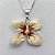 CONJUNTO FOLHEADO A PRATA COM 50 MILÉSIMOS + VERNIZ DIAMOND - CONJUNTO COM CORRENTE VENEZIANA 45CM -BRINCOS DE PINO E PINGENTES EM FLORES ESMALTADAS BRANCA 16X19MM (PRA109) PRCJ000133 - Imagem 2